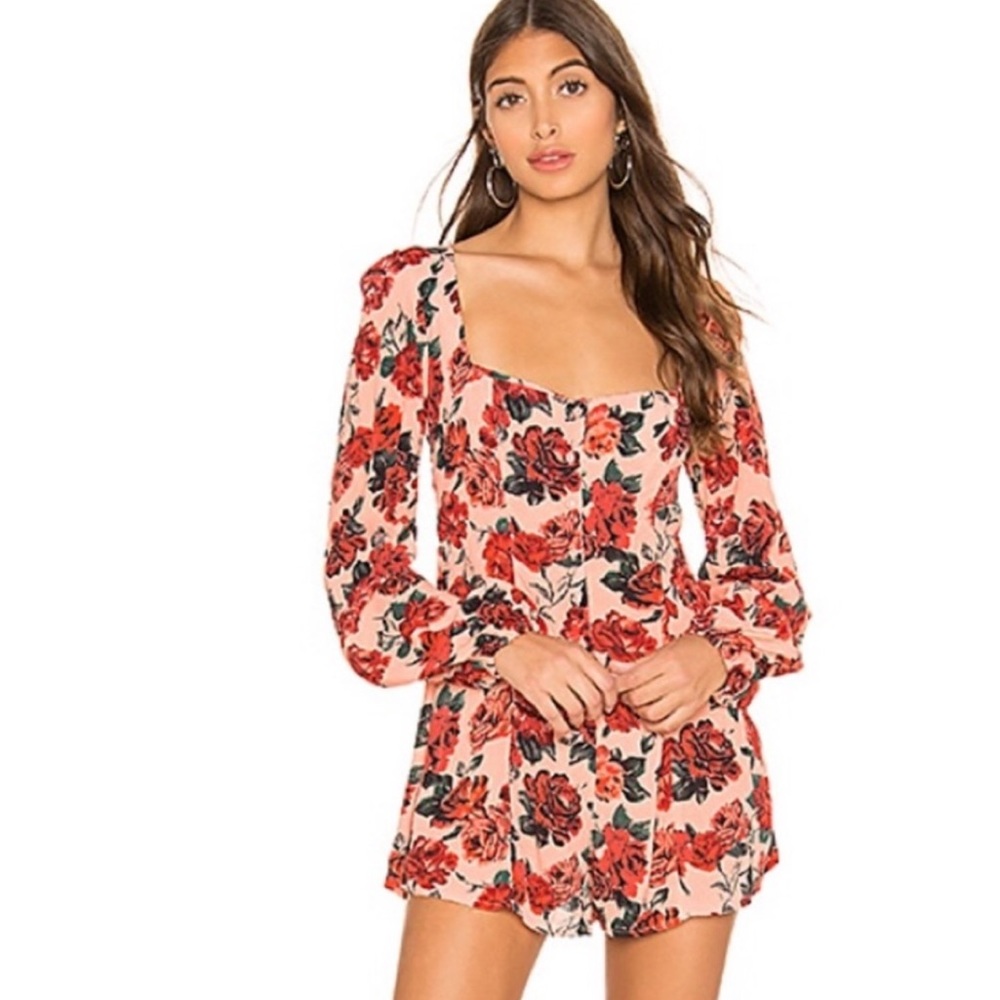 Beach Riot Pink Floral Rose Romper Size Small